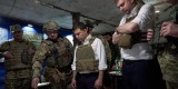 Президент України Володимир Зеленський в рамках робочої поїздки на Донеччину ознайомився з ситуацією на лінії зіткнення в зоні проведення Операції об'єднаних сил, 14 жовтня 2019 року