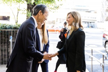 President’s wife Olena Zelenska visited the Minato Public Health Center in Tokyo
