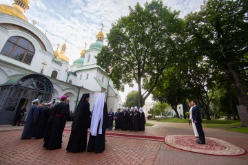 President and the First Lady took part in a prayer service on the occasion of the anniversary of Ukraine's independence