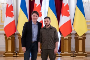 The people of Ukraine and Canada stand side by side in the struggle for freedom against Russian tyranny - Volodymyr Zelenskyy following a meeting with Justin Trudeau in Kyiv