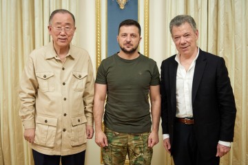 President met with representatives of the group of world leaders The Elders Ban Ki-moon and Juan Manuel Santos Calderón 