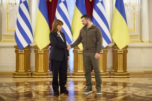 Президент України Володимир Зеленський провів зустріч з Президентом Грецької Республіки Катеріною Сакелларопулу, яка перебуває в нашій країні з візитом, 3 листопада 2022 року