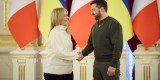 Президент України Володимир Зеленський провів зустріч із Головою Ради міністрів Італійської Республіки Джорджею Мелоні, яка прибула з візитом до нашої країни, 21 лютого 2023 року.