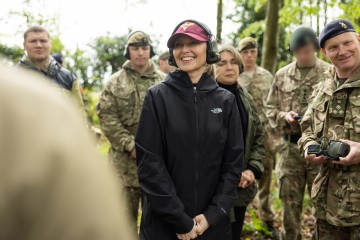 Olena Zelenska, Prime Minister of Ukraine Denys Shmyhal visit Ukrainian troops undergoing training in UK