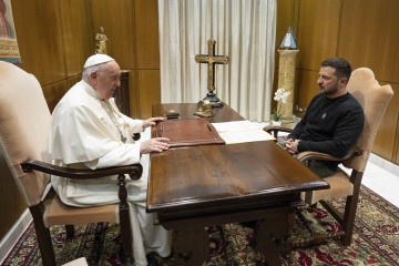 President of Ukraine Volodymyr Zelenskyy meets with Pope Francis
