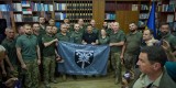 Під час робочої поїздки в Закарпатську область у місті Берегове Президент України Володимир Зеленський зустрівся з представниками та представницями угорської громади й військовослужбовцями 128-ї окремої гірсько-штурмової бригади оперативного командування «Захід» Сухопутних військ Збройних Сил України та 101-ї окремої бригади територіальної оборони Регіонального управління «Захід» Сил територіальної оборони, 2 серпня 2023 року. 
