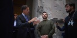 Президент України Володимир Зеленський разом із Прем’єр-міністром Нідерландів Марком Рютте відвідав Спасо-Преображенський кафедральний собор Одеси, який цього літа дуже постраждав від російського обстрілу, 13 жовтня 2023 року.