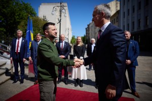 Президент України Володимир Зеленський зустрівся в Києві з Генеральним секретарем НАТО Єнсом Столтенбергом, 29 квітня 2024 року