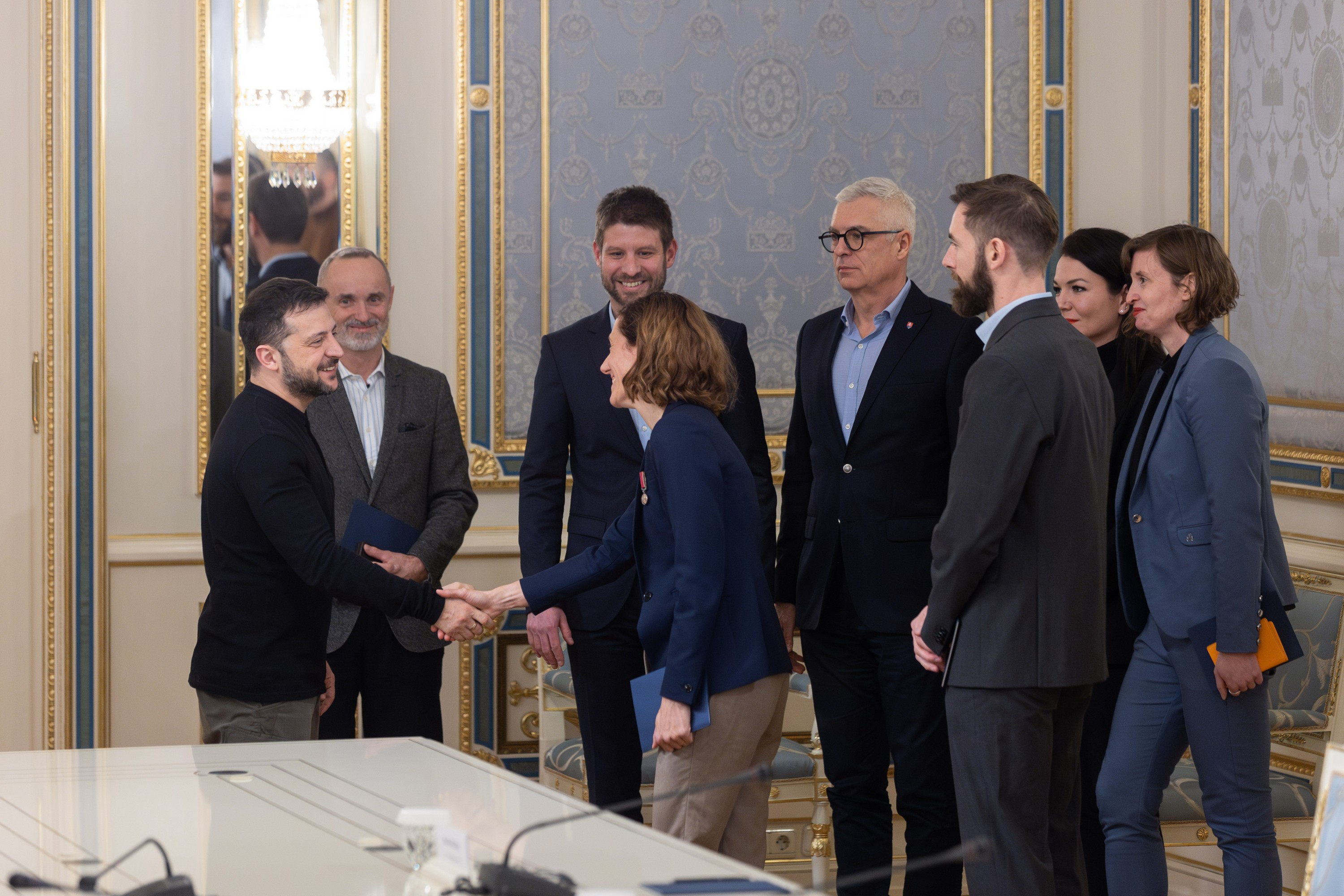 Президент України зустрівся з делегацією партії «Прогресивна Словаччина», 17 січня 2025 року.