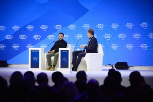 Президент Володимир Зеленський виступив перед учасниками Всесвітнього економічного форуму в Давосі, 21 січня 2025 року.