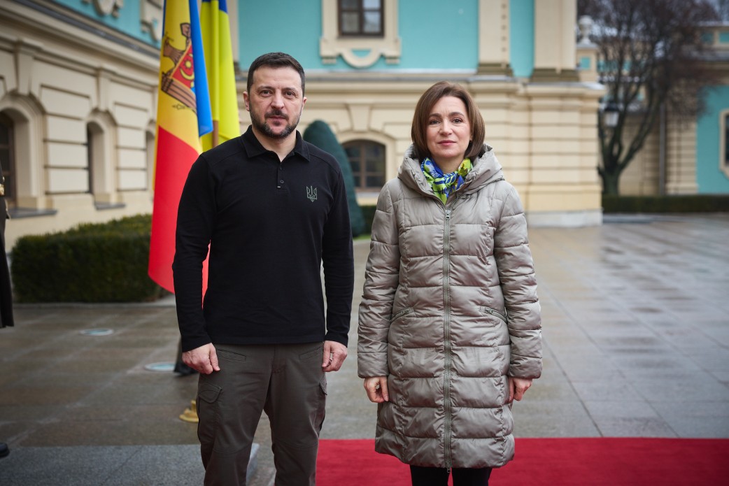 Президент України Володимир Зеленський зустрівся з Президенткою Молдови Маєю Санду в Києві, 25 січня 2025 року.