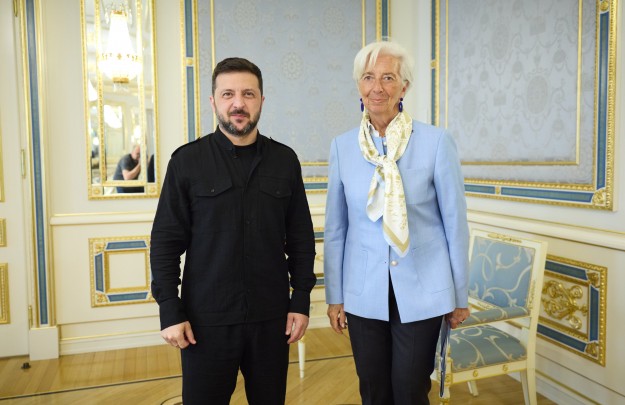 Volodymyr Zelenskyy and European Central Bank President Discuss Budgetary Support for Ukraine
