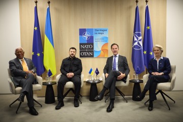 Volodymyr Zelenskyy Holds Joint Meeting with President of the European Council, President of the European Commission and NATO Secretary General