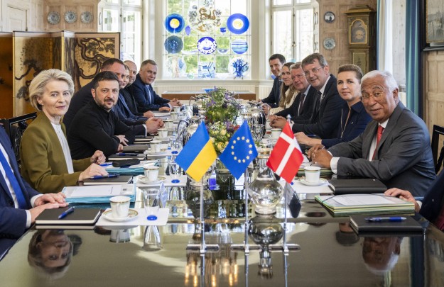 Volodymyr Zelenskyy Holds Joint Meeting with Prime Minister of Denmark, President of the European Council, and President of the European Commission