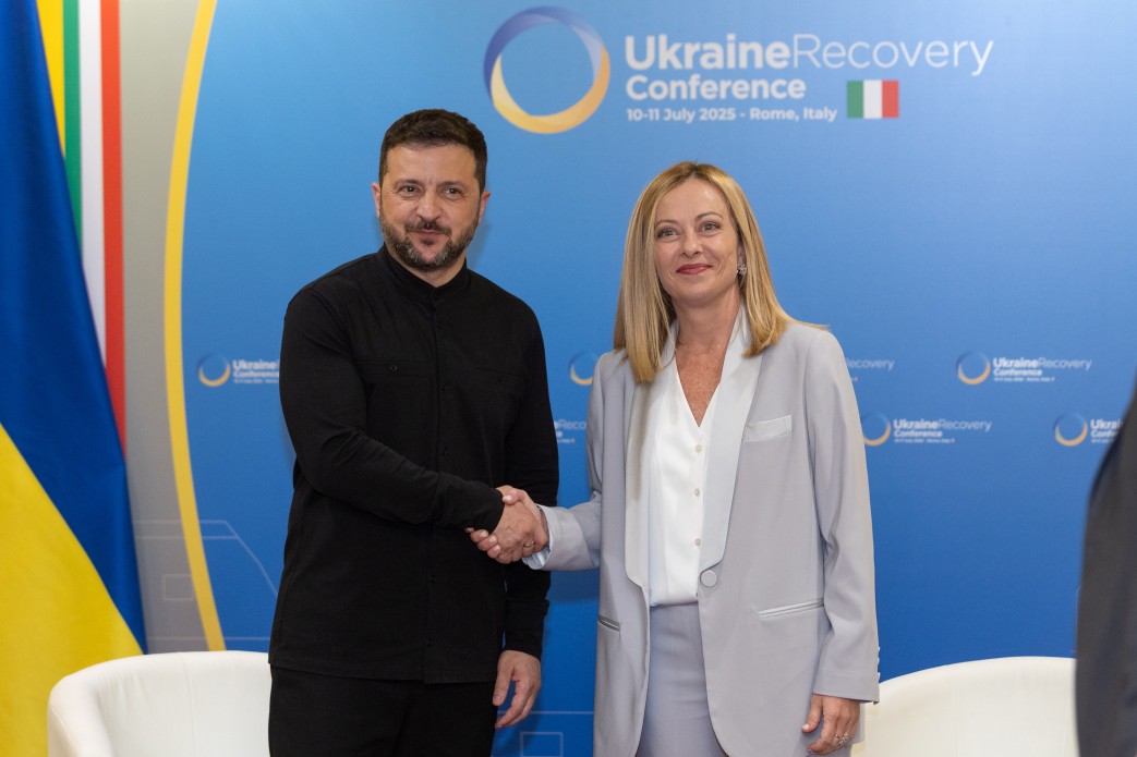 President of Ukraine Volodymyr Zelensky met with Italy Prime Minister George Mel...