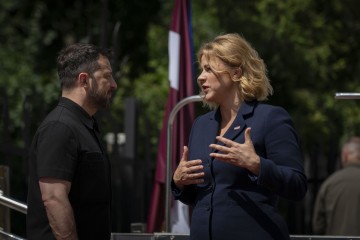 The President Meets with the Prime Minister of Latvia