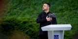 Президент Володимир Зеленський узяв участь у церемонії підняття Державного прапора України, 23 серпня 2025 року.