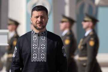 On the 34th Anniversary of the Restoration of Ukraine’s Independence, Volodymyr Zelenskyy and First Lady Olena Zelenska Took Part in Ceremonial Events on Sophia Square