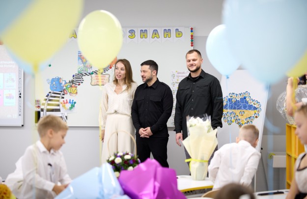 President Greeted Students at a School in the Kyiv Region on the Start of the New Academic Year