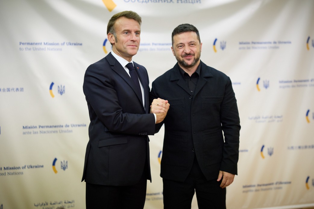 En la representación permanente de Ucrania a la ONU, el presidente Volodymyr Zel...