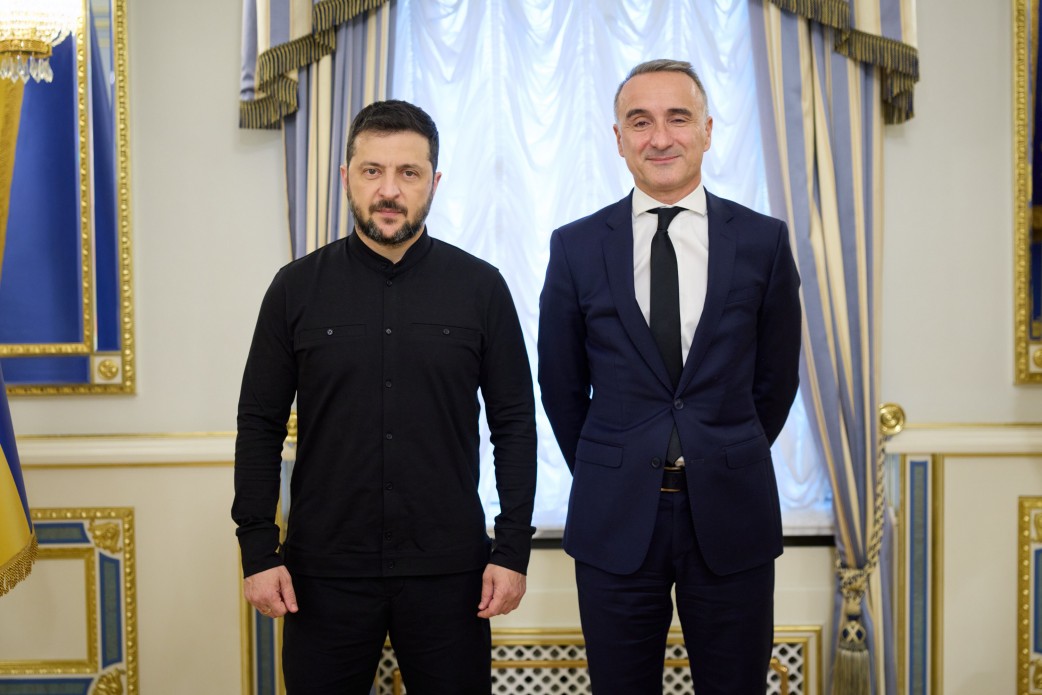 Prezident Ukrajiny Volodymyr Zelensky se setkal s prezidentem parlamentního shro...