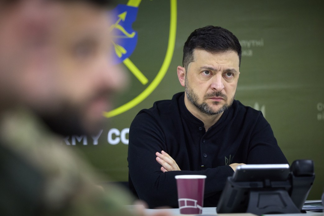 Der Präsident der Ukraine, Wolodymyr Selenskyj, hielt während einer Arbeitsreise...