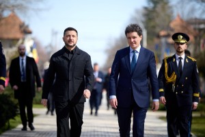 У Бухаресті Президент України Володимир Зеленський провів зустріч із Президентом Румунії Нікушором Даном, 12 березня 2026 року.