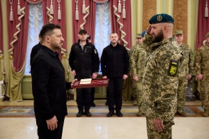 У День прикордонника Президент України Володимир Зеленський зустрівся з військовослужбовцями Державної прикордонної служби, 30 квітня 2026 року.