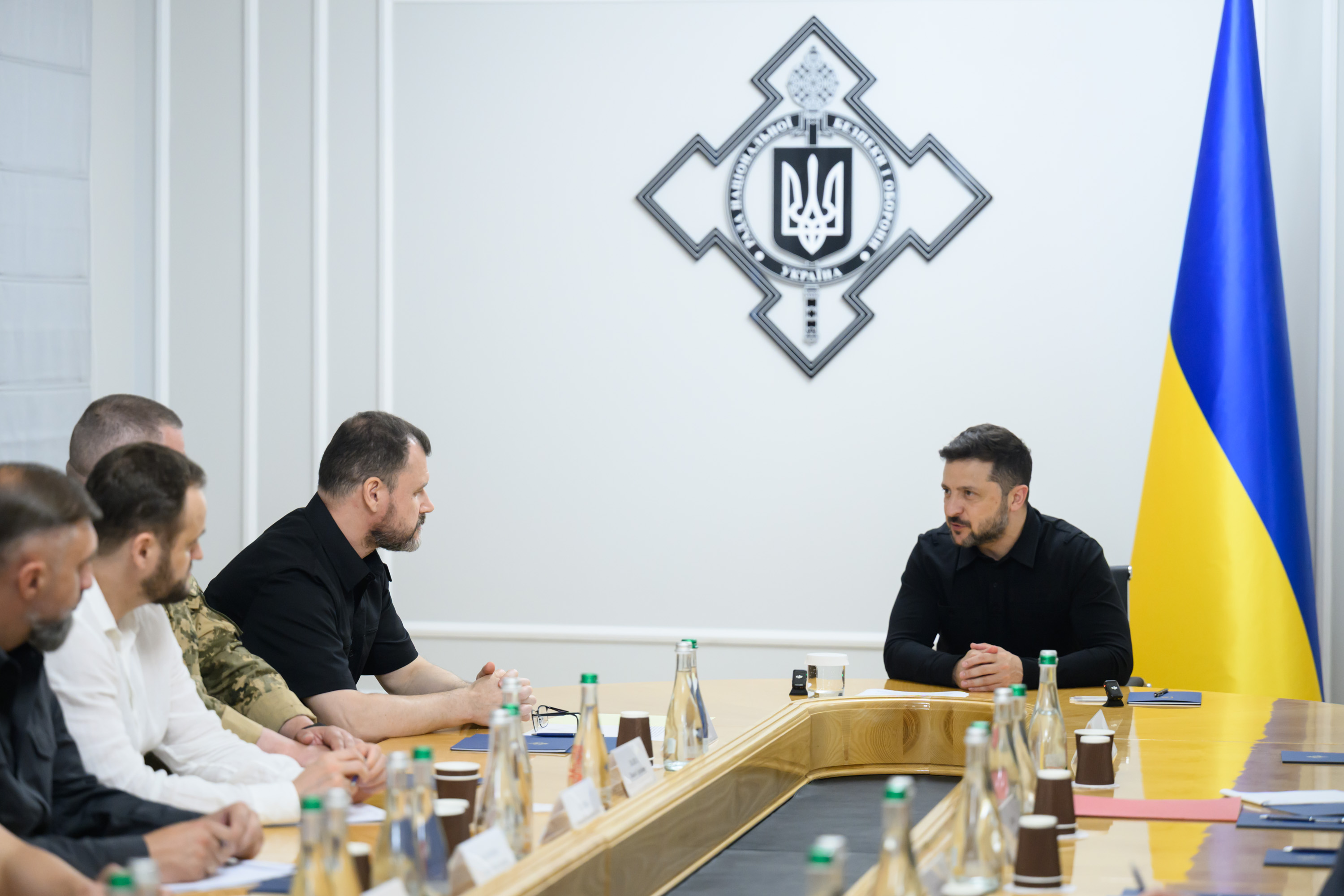 Президент України Володимир Зеленський представив команді Ради національної безпеки і оборони новопризначеного секретаря РНБО Ігоря Клименка, 4 серпня 2026 року.